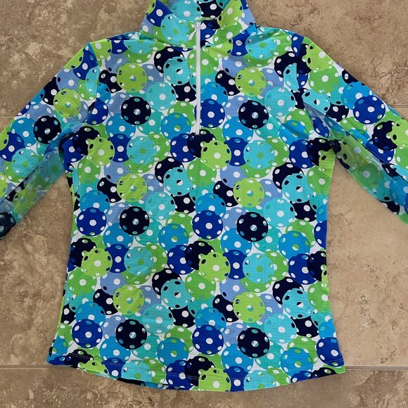 IBKUL Top 1/4 Zip Pickleball Print Shirt Long Sleeve UV Protection SZS Athletic - Picture 6 of 7